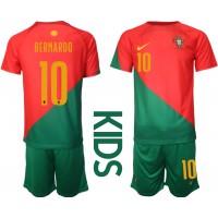 Portugali Bernardo Silva #10 Koti Peliasu Lasten MM-kisat 2022 Lyhythihainen (+ Lyhyet housut)